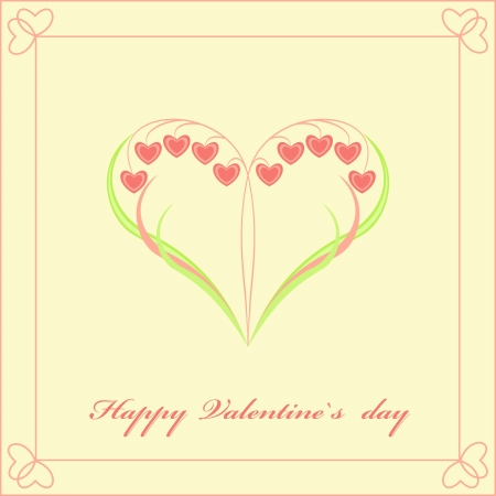 Valentine's Day card with flowers in the form of heart. Vector illustration.のイラスト素材