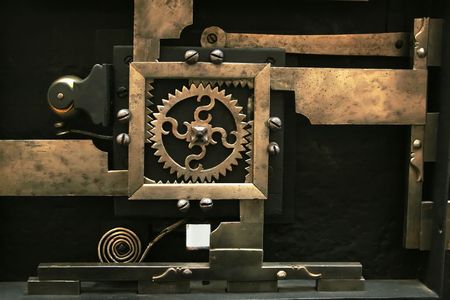 The ancient lock from a chest in which were stored money of military unit of Russian armyの写真素材