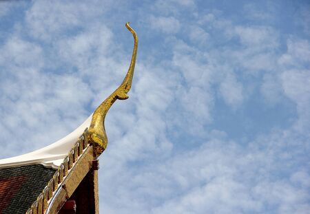 Gable apex on the top roof in Thai temple,Bangkok, Thailand