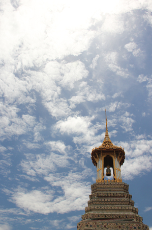 Bell tower in Thai temple,Bangkok,Thailand.の写真素材