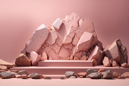 Minimalist abstract background, primitive geometrical figures, pastel colors, 3D renderの素材