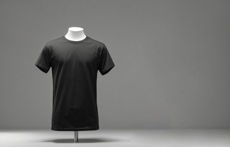 Blank black t-shirt mockup on mannequin, 3d renderingの素材