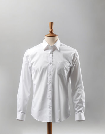 White shirt on a mannequin on a gray background. Mock upの素材