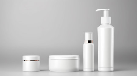 White cosmetic bottle mockup on a white background. 3d renderingの素材