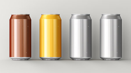 Realistic Detailed 3d Beer Can Mockup Set. Vectorの素材