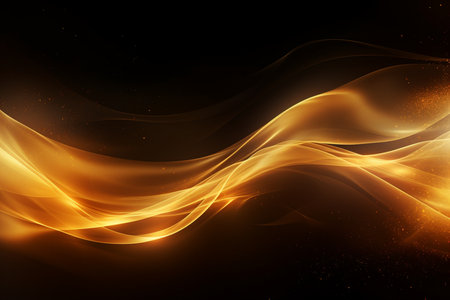 Abstract golden smoke on black background. Vector illustration. Clip-artの素材