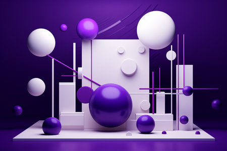 3d abstract background. Minimal geometric composition. 3d renderの素材