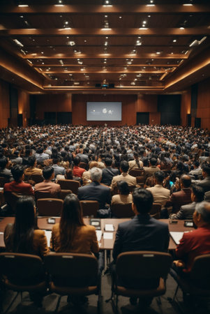 Speaker at Business Conference and Presentation. Audience at the conference hall. Business and Entrepreneurship.の素材