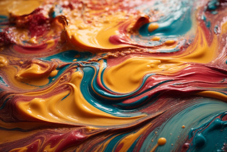 Abstract colorful background. Oil paint mixing in water. Colorful abstract backgroundの素材