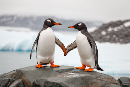 Gentoo penguins (Pygoscelis papua)の素材