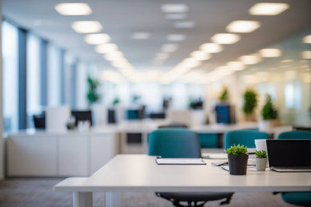 Interior of a modern office, shallow depth of field, selective focusの素材