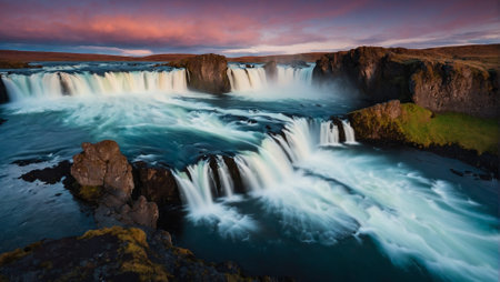 Gullfoss waterfall in Iceland, Europe. Long exposure.の素材