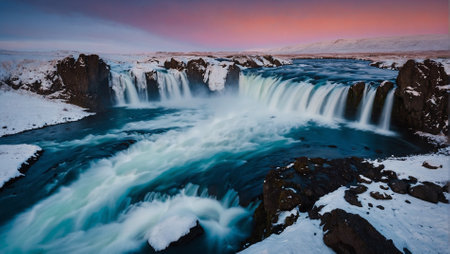 Icelandic landscape with famous Gullfoss waterfall, Icelandの素材