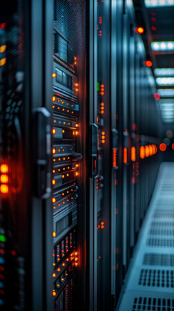 Server room data center. Network server room data center. Server room data center.の素材