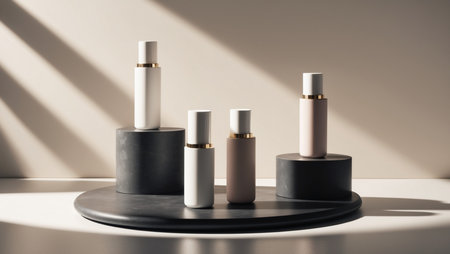 Cosmetic branding, packaging and make-up concept - Skin care serum and gel bottle, moisturizing lotion and lifting cream emulsion, anti-age cosmetics for luxury beauty skincare brand designの素材