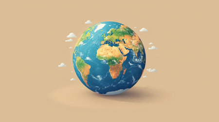 Earth globe with clouds. Elements of this image are furnished by NASAの素材