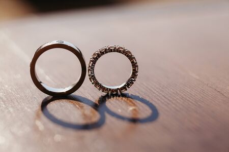 wedding rings macro background.の写真素材