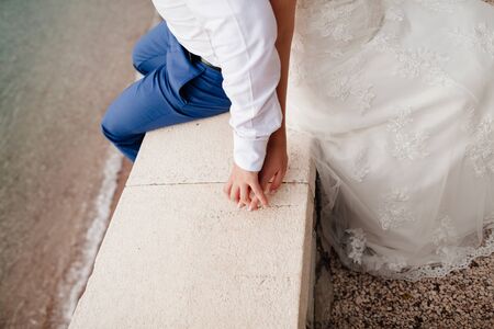 honeymoon couple embrace each other. Fine art styleの写真素材