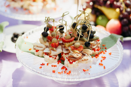 easy appetizers and canapesの写真素材