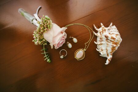 vintage wedding jewelry. Bride's  accessoriesの写真素材