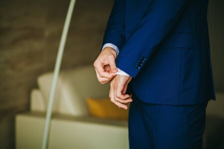 man getting dressed. Manw getting ready to dress and business meeting.の写真素材