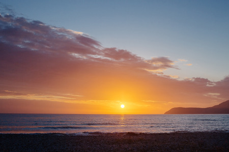 beautiful sea sunset in Bar, Montenegro.の写真素材