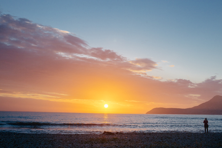 beautiful sea sunset in Bar, Montenegro.の写真素材