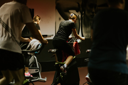 Cycling class. Fat Burning Workoutの写真素材