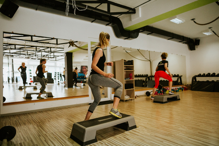 High intensity interval training workout. Hiit group trainingの写真素材