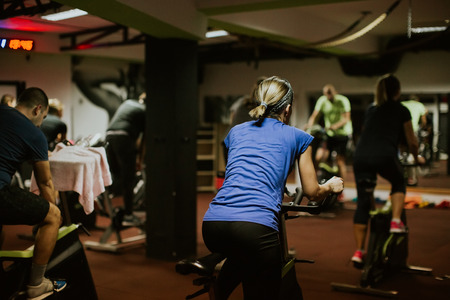 Cycling class. Fat Burning Workoutの写真素材