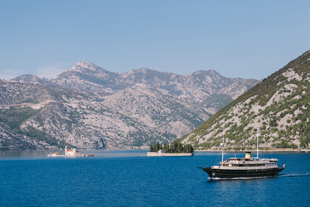 Perast islands in Kotor bay, Montenegrの写真素材