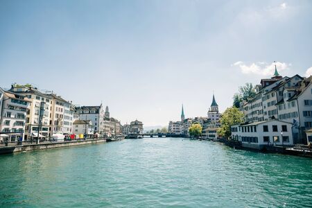 Switzerland cityscape of Zurich downtown. European city landscape.の写真素材