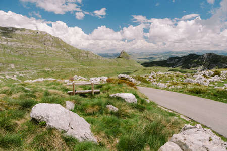 highway road in mountains landscape sceneryの写真素材