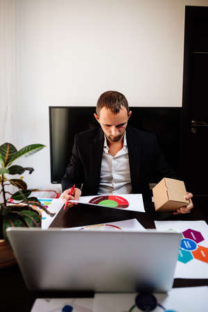 product marketing manager making marketing strategy for new productの写真素材