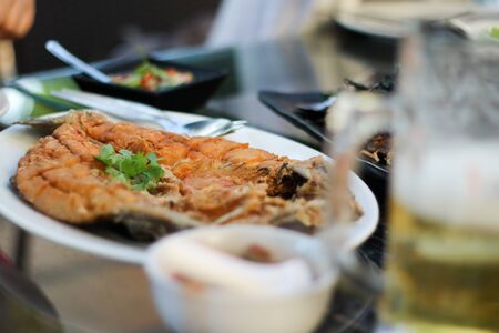 Fried fish (Thai foods)の写真素材