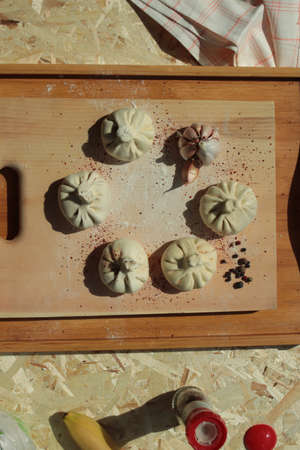 Georgian cuisine, khinkaliの写真素材