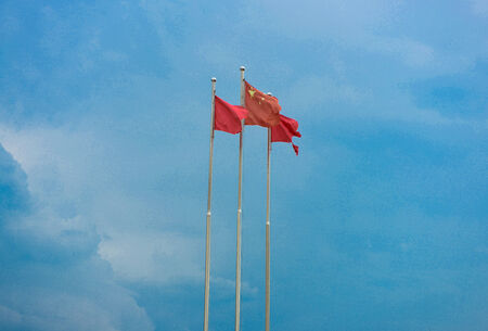 Flying the flagの写真素材