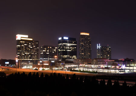 The best Atlanta Downtown overlook at dusk with blue skyの写真素材