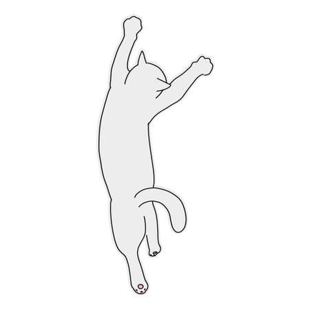 Cute and simple full body illustration of catのイラスト素材