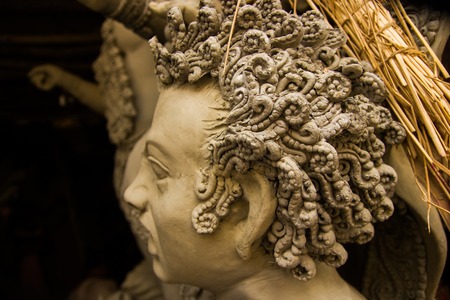 Kumartuli,West Bengal, India, July 2018. A clay idol of a Mahishashura the arch nemesis of Goddess...