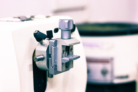 a pathological tissue grossing section thin slice making microtome for hitopathological analysisの写真素材