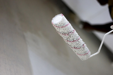 a canvas roller brush for painting wallsの写真素材