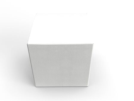 3d render of a white cardboard box for blank packaging product mockup in white background.