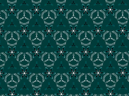 Teal Turquoise ajrak block print abstract geometric block pattern for textile design background wall...
