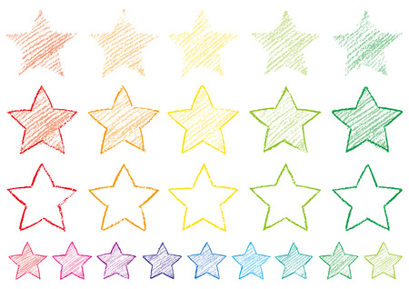 A star written with crayonsのイラスト素材