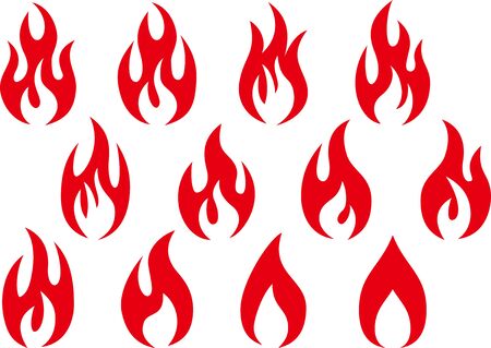 Fire image vector material collectionのイラスト素材