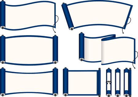 Illustration material collection of scrollsのイラスト素材