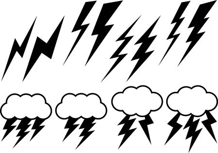Thunder vector illustration material collectionのイラスト素材