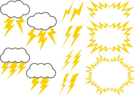 Thunder vector illustration material collectionのイラスト素材