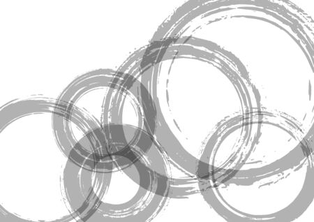 Round background material written with a brushのイラスト素材